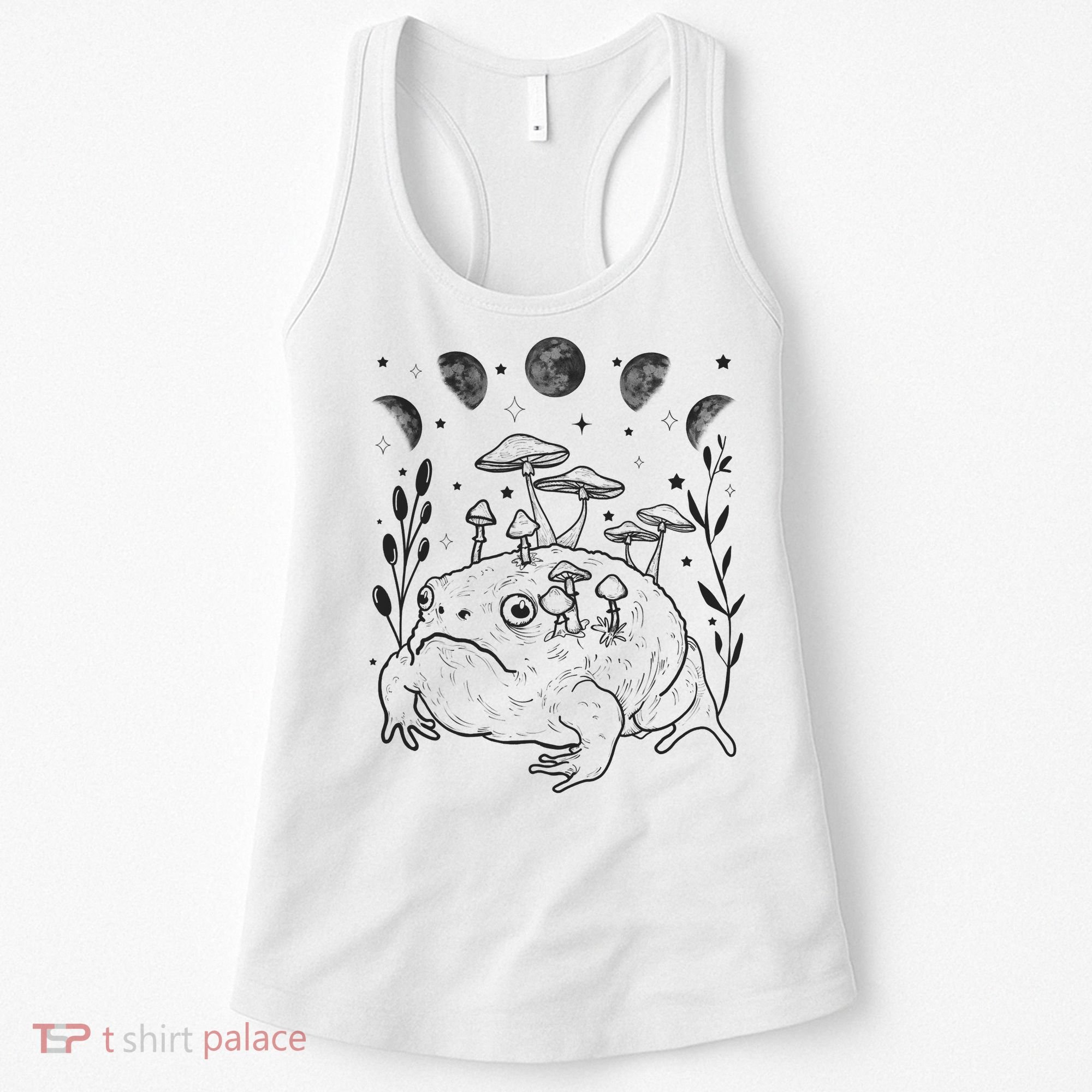 Dark Academia Moon Witchy Goblincore Aesthetic Frog Women's Tank Top