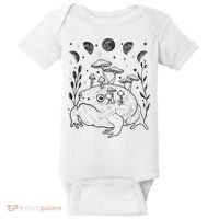 Dark Academia Moon Witchy Goblincore Aesthetic Frog Baby Bodysuit thumb 0
