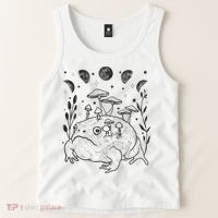 Dark Academia Moon Witchy Goblincore Aesthetic Frog Tank Top thumb 2