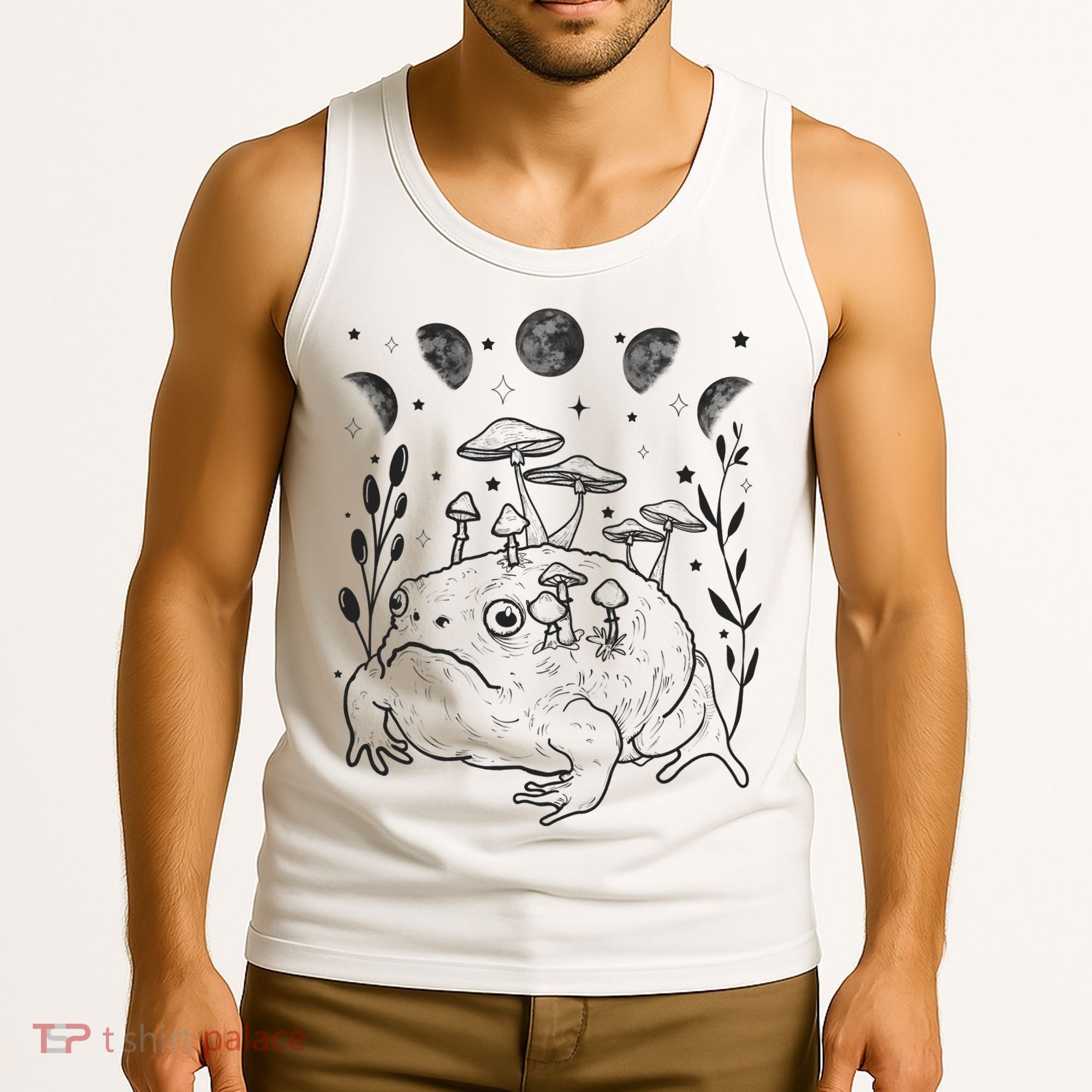 Dark Academia Moon Witchy Goblincore Aesthetic Frog Tank Top