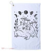 Dark Academia Moon Witchy Goblincore Aesthetic Frog Golf Towel thumb 0