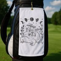 Dark Academia Moon Witchy Goblincore Aesthetic Frog Golf Towel thumb 2