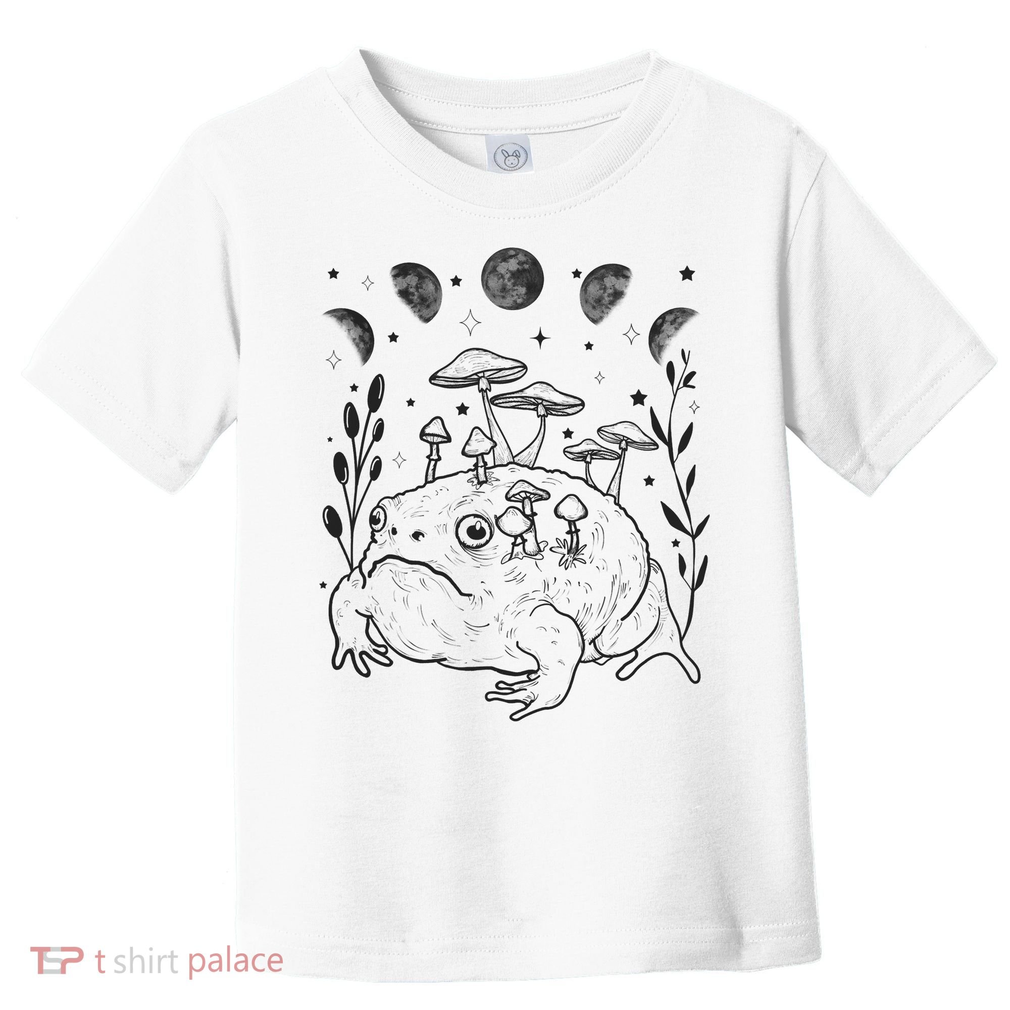 Dark Academia Moon Witchy Goblincore Aesthetic Frog Toddler T-Shirt
