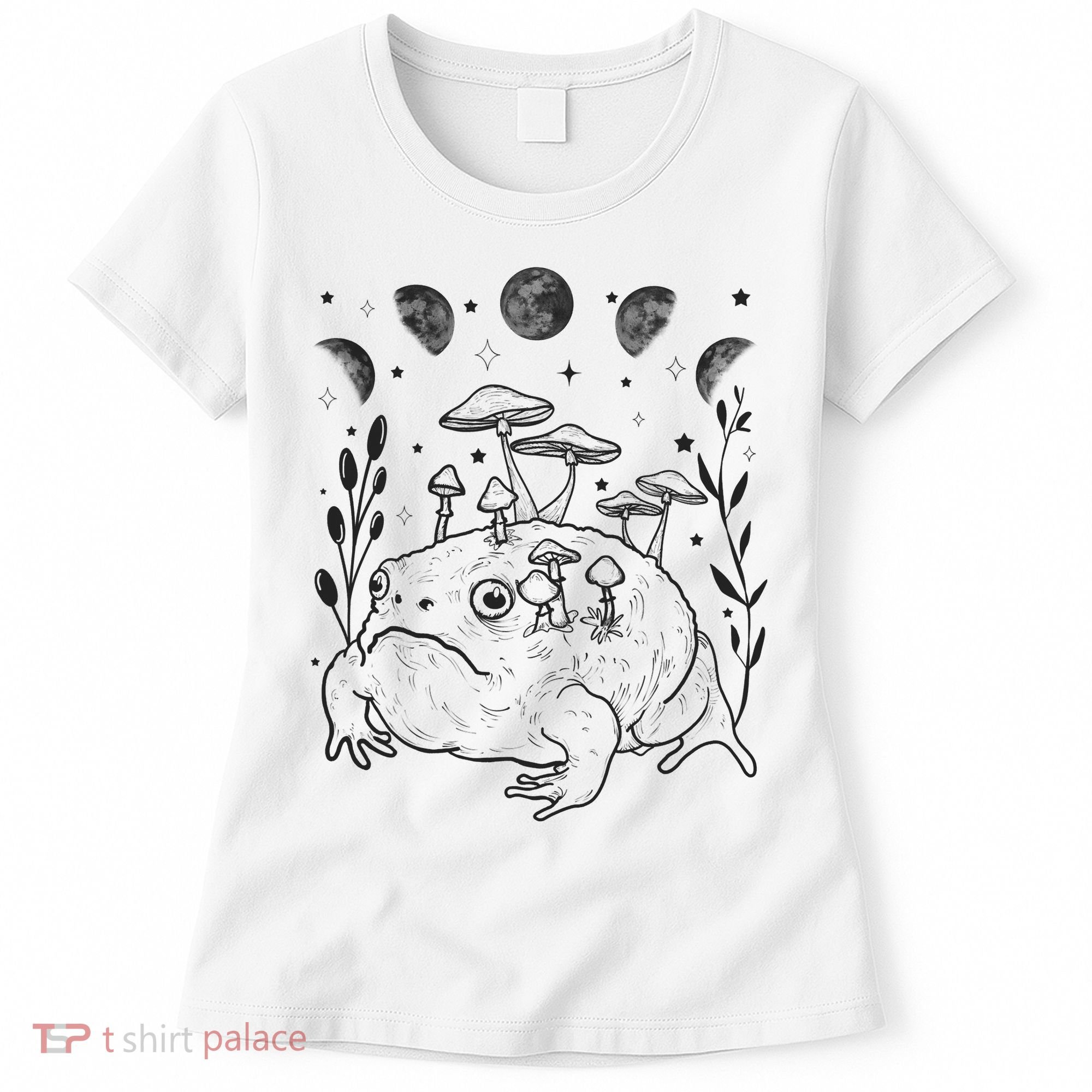 Dark Academia Moon Witchy Goblincore Aesthetic Frog Women's T-Shirt