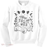 Dark Academia Moon Witchy Goblincore Aesthetic Frog Kids Sweatshirt thumb 0