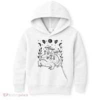 Dark Academia Moon Witchy Goblincore Aesthetic Frog Kids Hoodie thumb 0