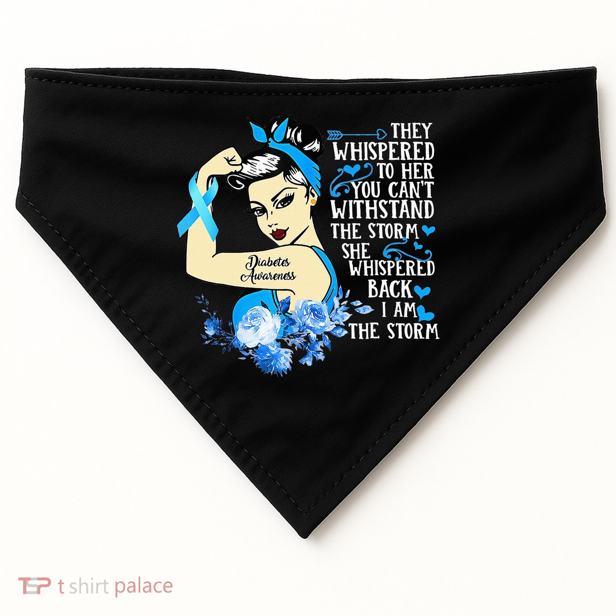 Diabetes Awareness Month For Powerful Warrior USA-Made Doggie Bandana