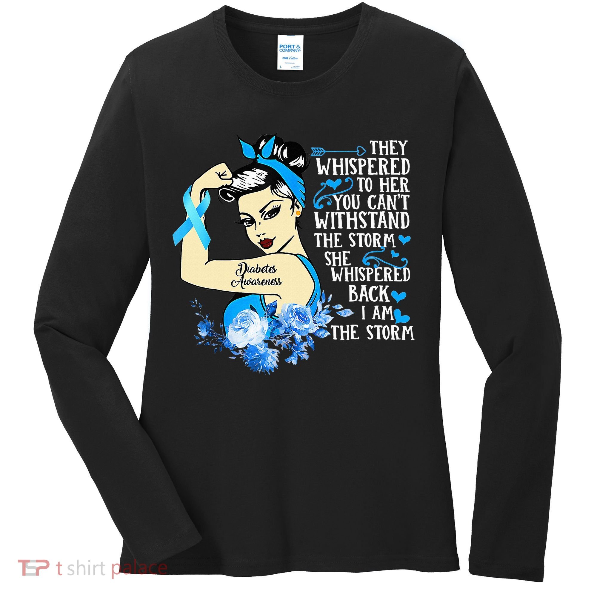 Diabetes Awareness Month For Powerful Warrior Women's Long Sleeve Shirt