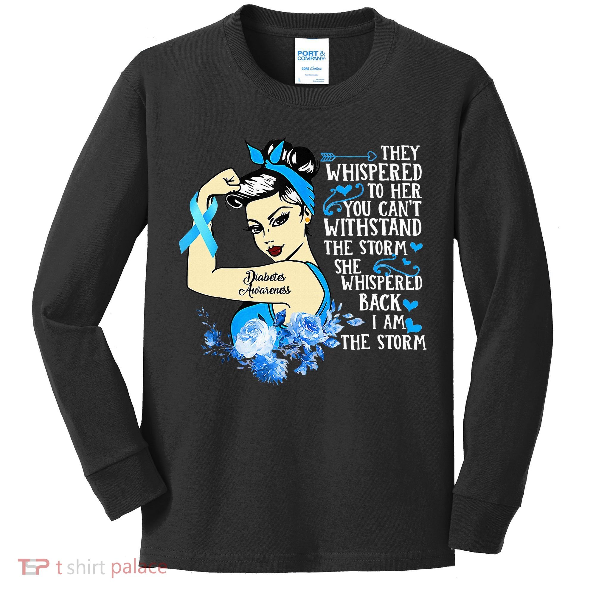 Diabetes Awareness Month For Powerful Warrior Kids Long Sleeve Shirt
