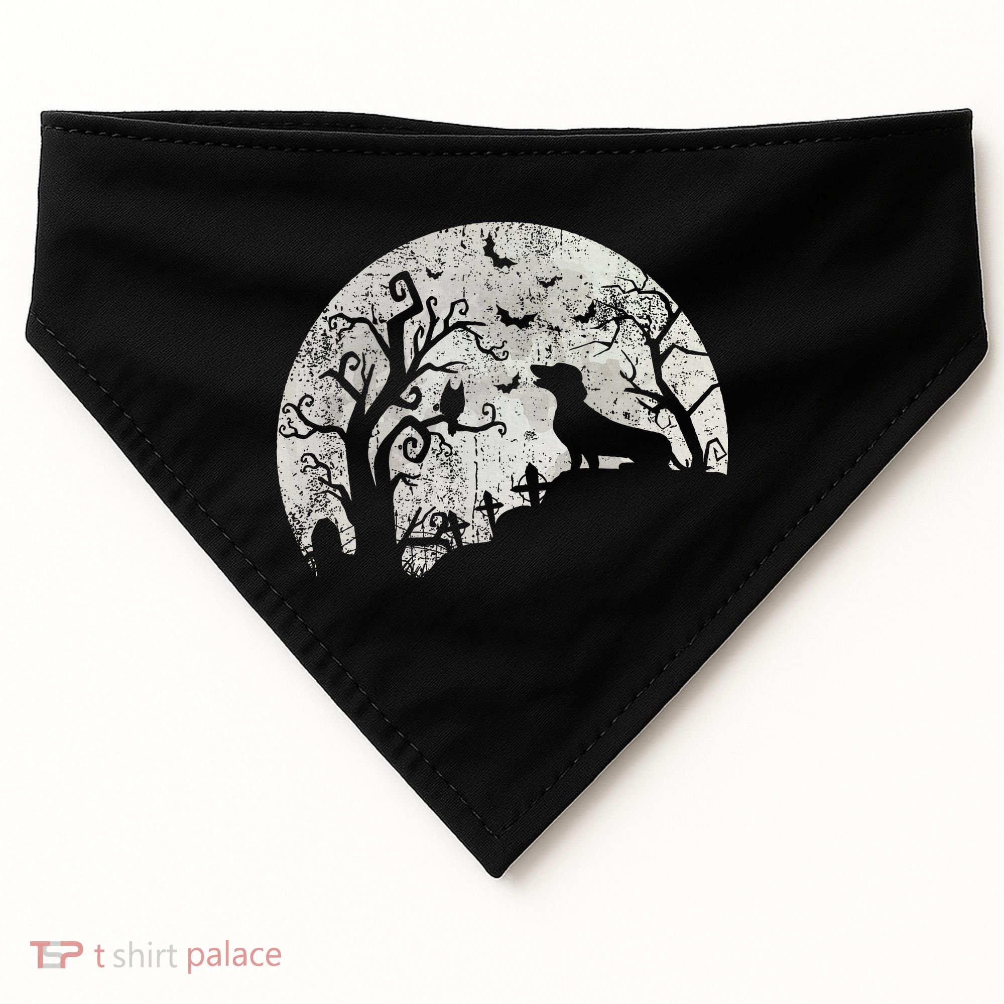 Dachshund And Moon Halloween Dachshund Lovers Pet Owner USA-Made Doggie Bandana