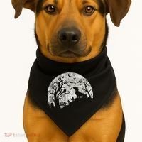 Dachshund And Moon Halloween Dachshund Lovers Pet Owner USA-Made Doggie Bandana thumb 1