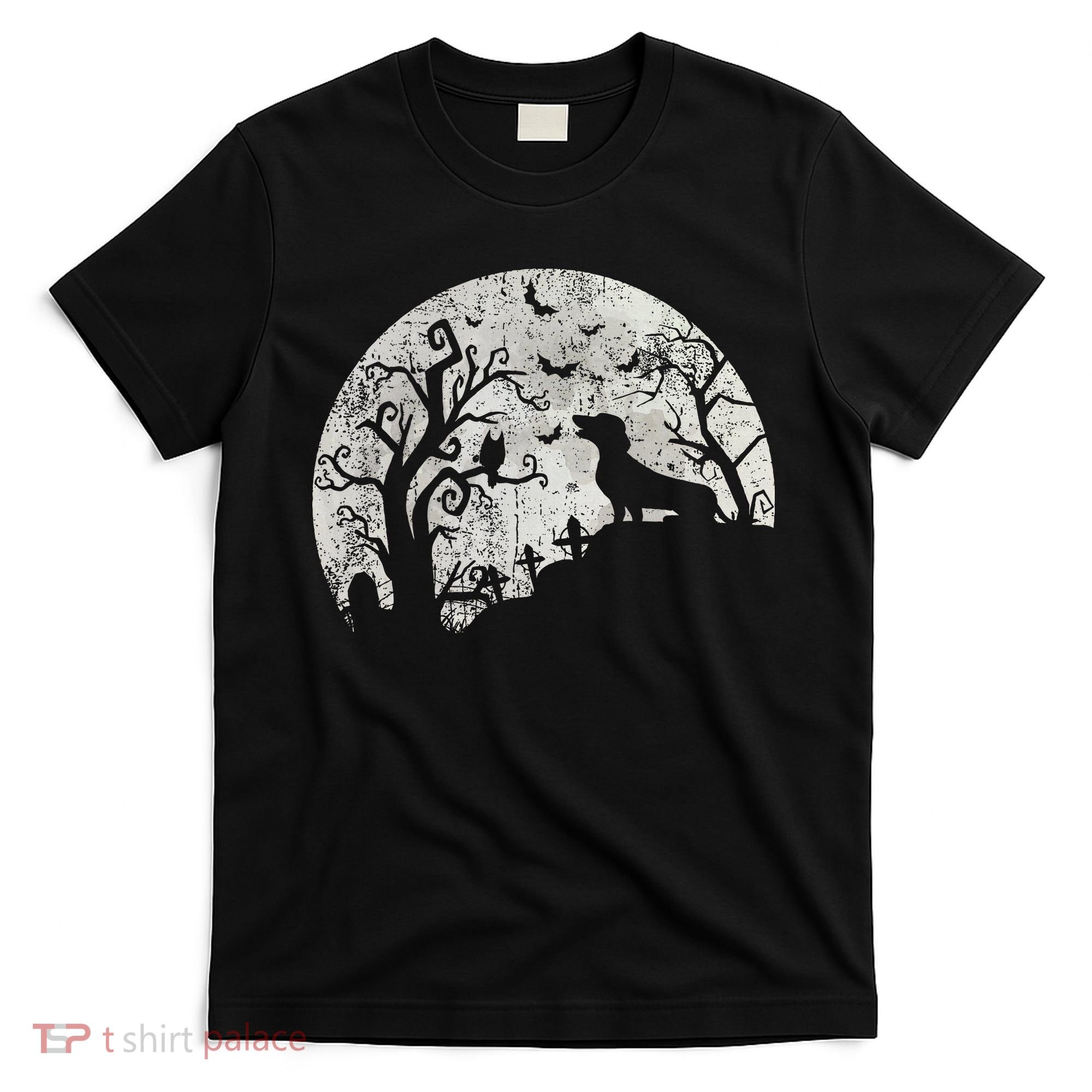 Dachshund And Moon Halloween Dachshund Lovers Pet Owner T-Shirt