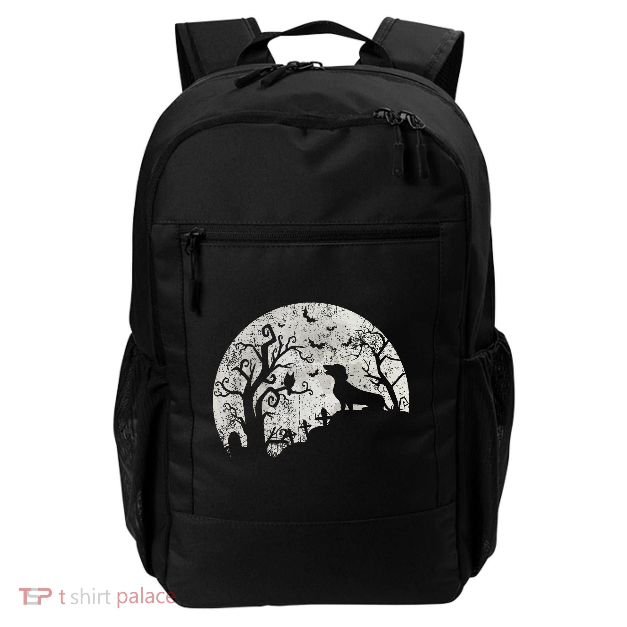 Dachshund And Moon Halloween Dachshund Lovers Pet Owner Backpack