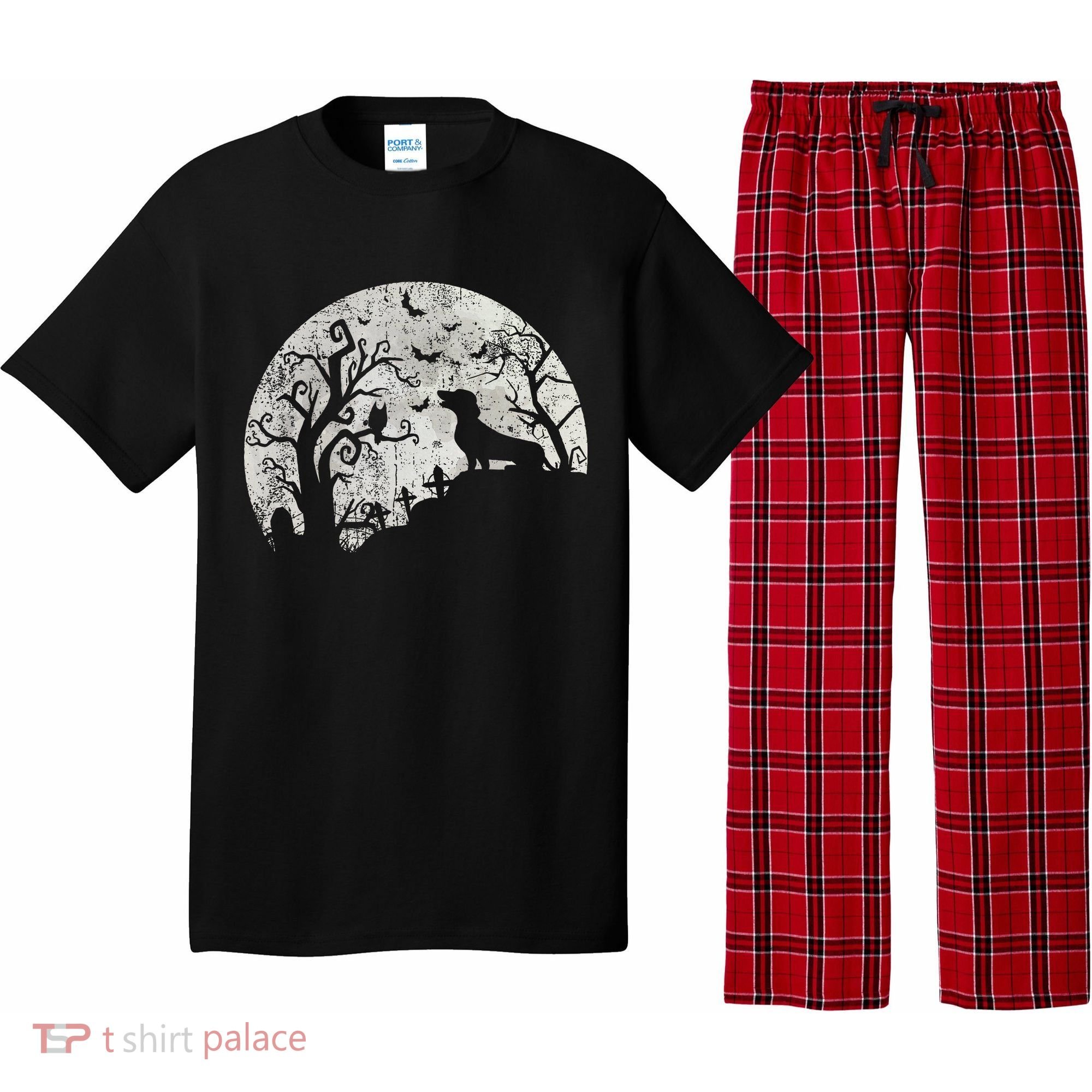 Dachshund And Moon Halloween Dachshund Lovers Pet Owner Pajama Set