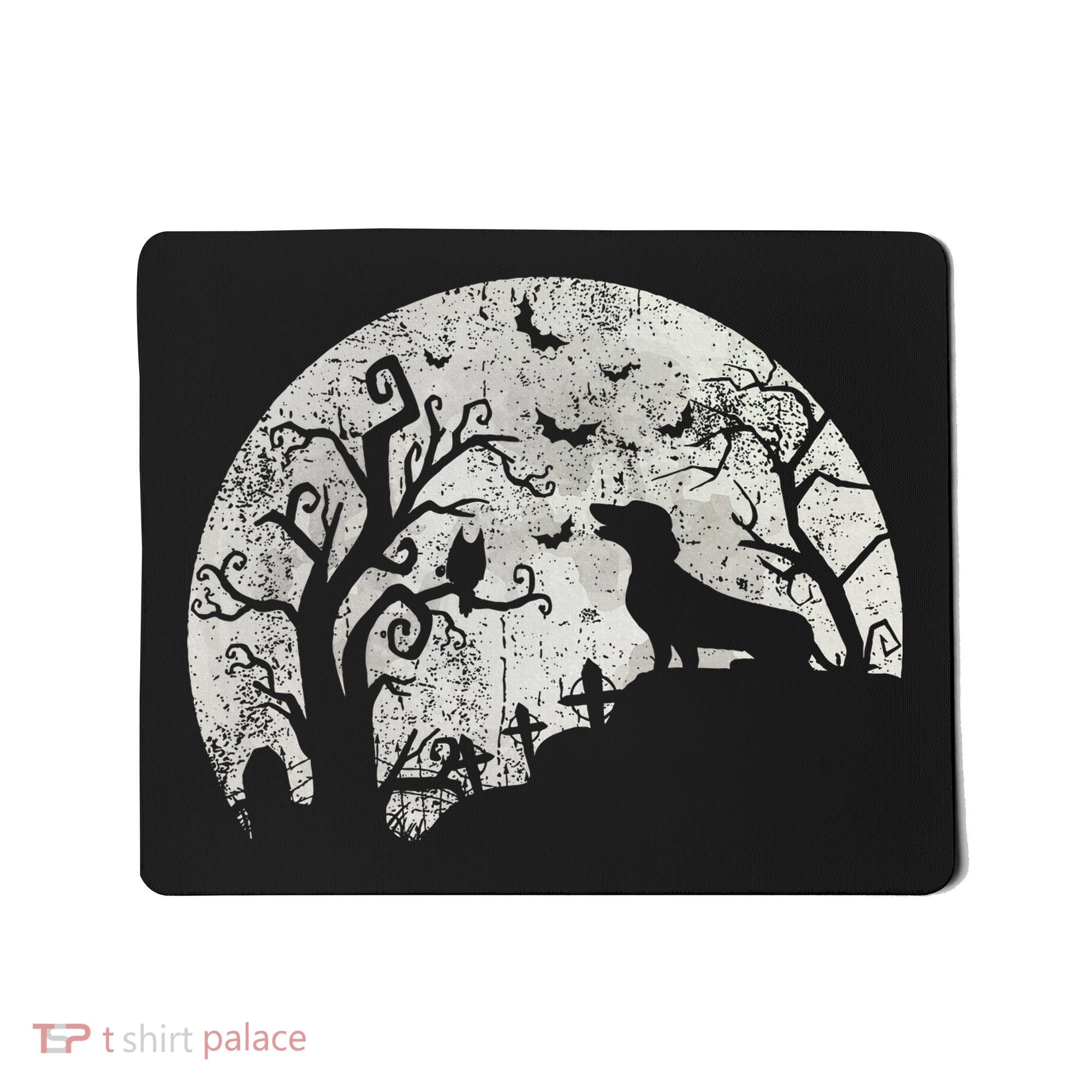 Dachshund And Moon Halloween Dachshund Lovers Pet Owner Mousepad