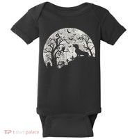 Dachshund And Moon Halloween Dachshund Lovers Pet Owner Baby Bodysuit thumb 0