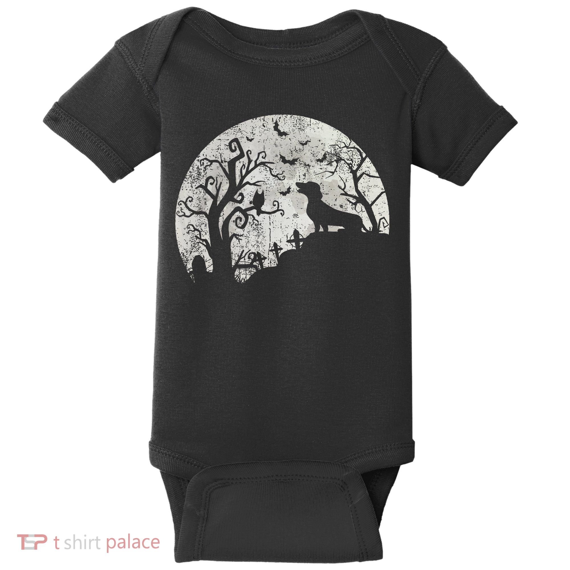 Dachshund And Moon Halloween Dachshund Lovers Pet Owner Baby Bodysuit