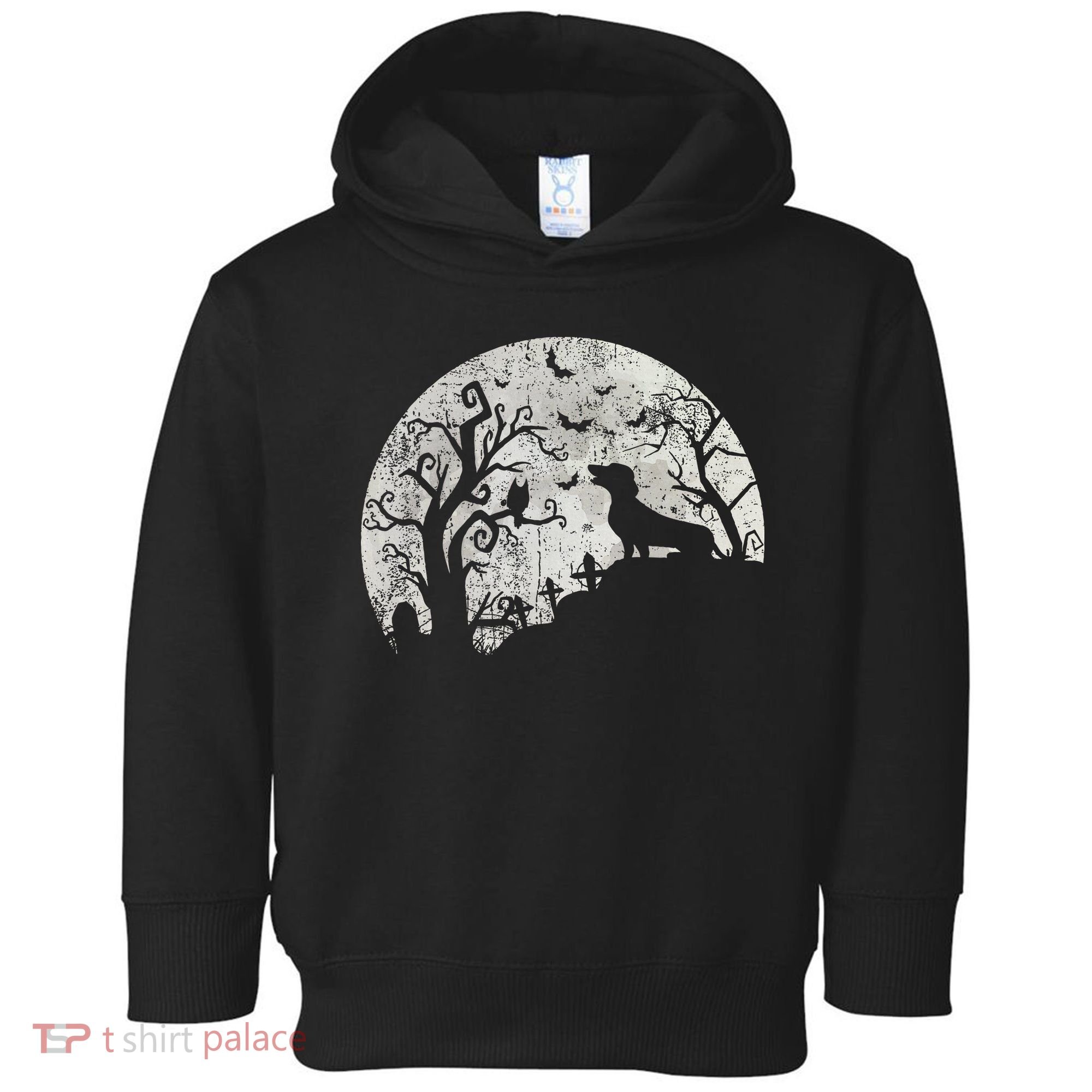 Dachshund And Moon Halloween Dachshund Lovers Pet Owner Toddler Hoodie