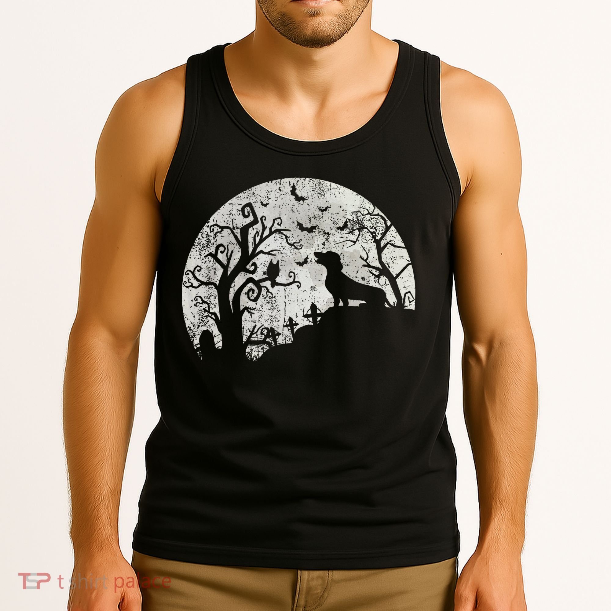 Dachshund And Moon Halloween Dachshund Lovers Pet Owner Tank Top