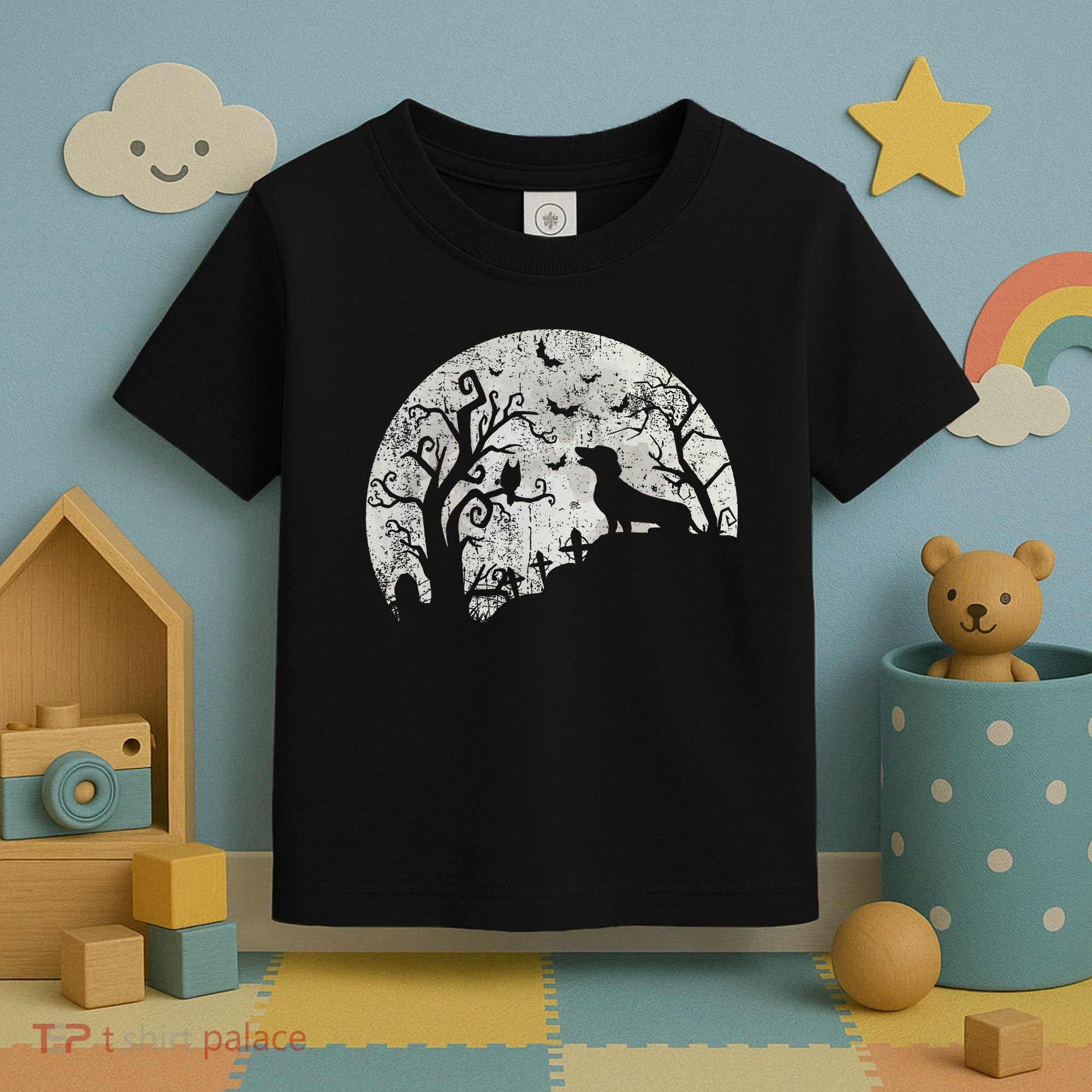 Dachshund And Moon Halloween Dachshund Lovers Pet Owner Toddler T-Shirt