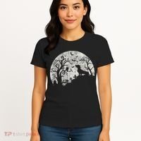 Dachshund And Moon Halloween Dachshund Lovers Pet Owner Women's T-Shirt thumb 4