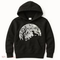 Dachshund And Moon Halloween Dachshund Lovers Pet Owner Kids Hoodie thumb 0