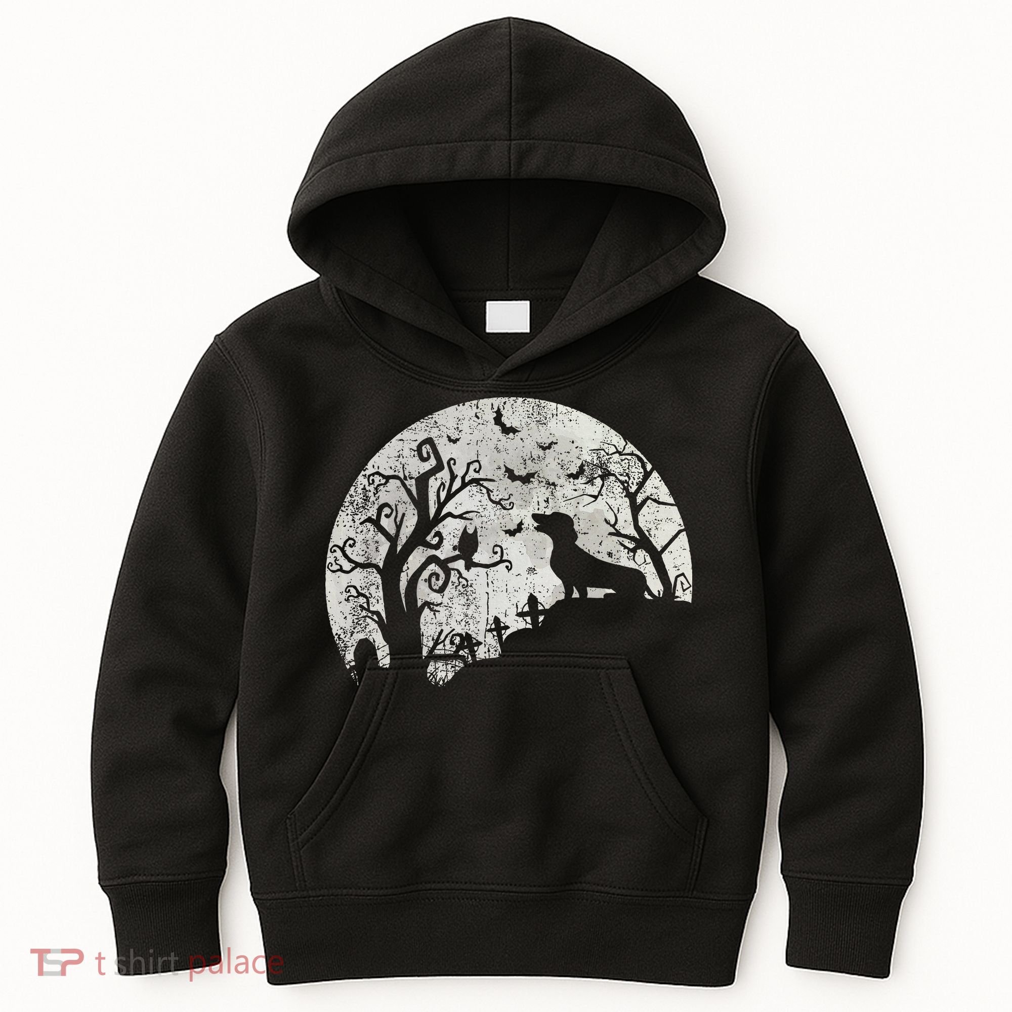 Dachshund And Moon Halloween Dachshund Lovers Pet Owner Kids Hoodie