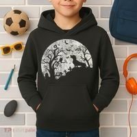 Dachshund And Moon Halloween Dachshund Lovers Pet Owner Kids Hoodie thumb 2