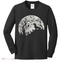 Dachshund And Moon Halloween Dachshund Lovers Pet Owner Kids Long Sleeve Shirt thumb 0