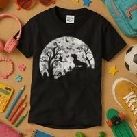 Dachshund And Moon Halloween Dachshund Lovers Pet Owner Kids T-Shirt thumb 3