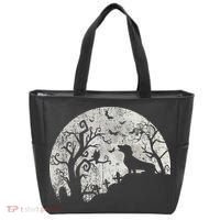 Dachshund And Moon Halloween Dachshund Lovers Pet Owner Tote Bag thumb 0