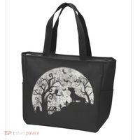 Dachshund And Moon Halloween Dachshund Lovers Pet Owner Tote Bag thumb 3