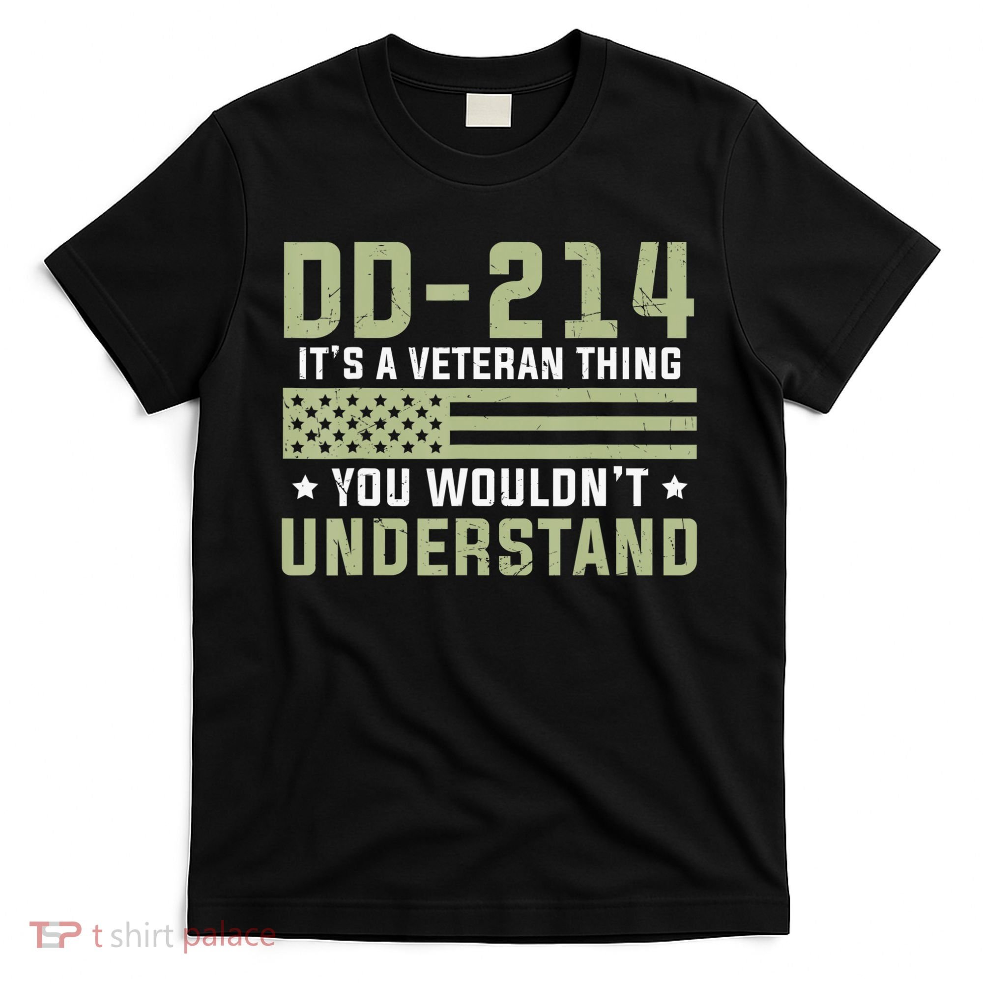 DD-214 Alumni Military Veteran Vintage American Fla T-Shirt
