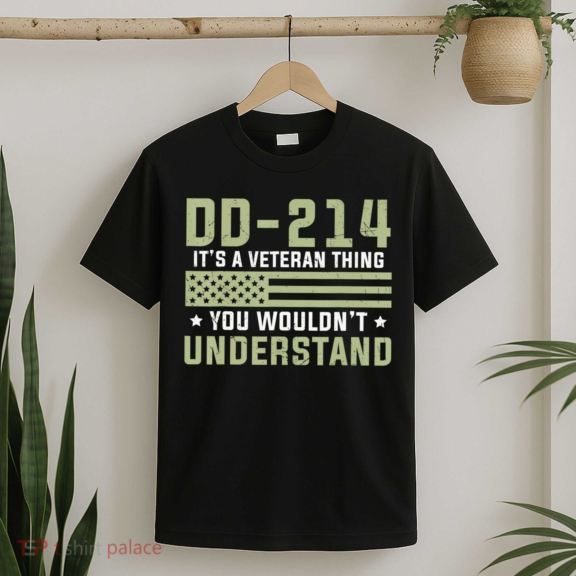DD-214 Alumni Military Veteran Vintage American Fla T-Shirt