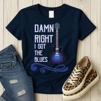 Damn Right I Got The Blues Guitar Women's T-Shirt thumb 3
