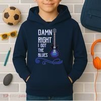 Damn Right I Got The Blues Guitar Kids Hoodie thumb 2