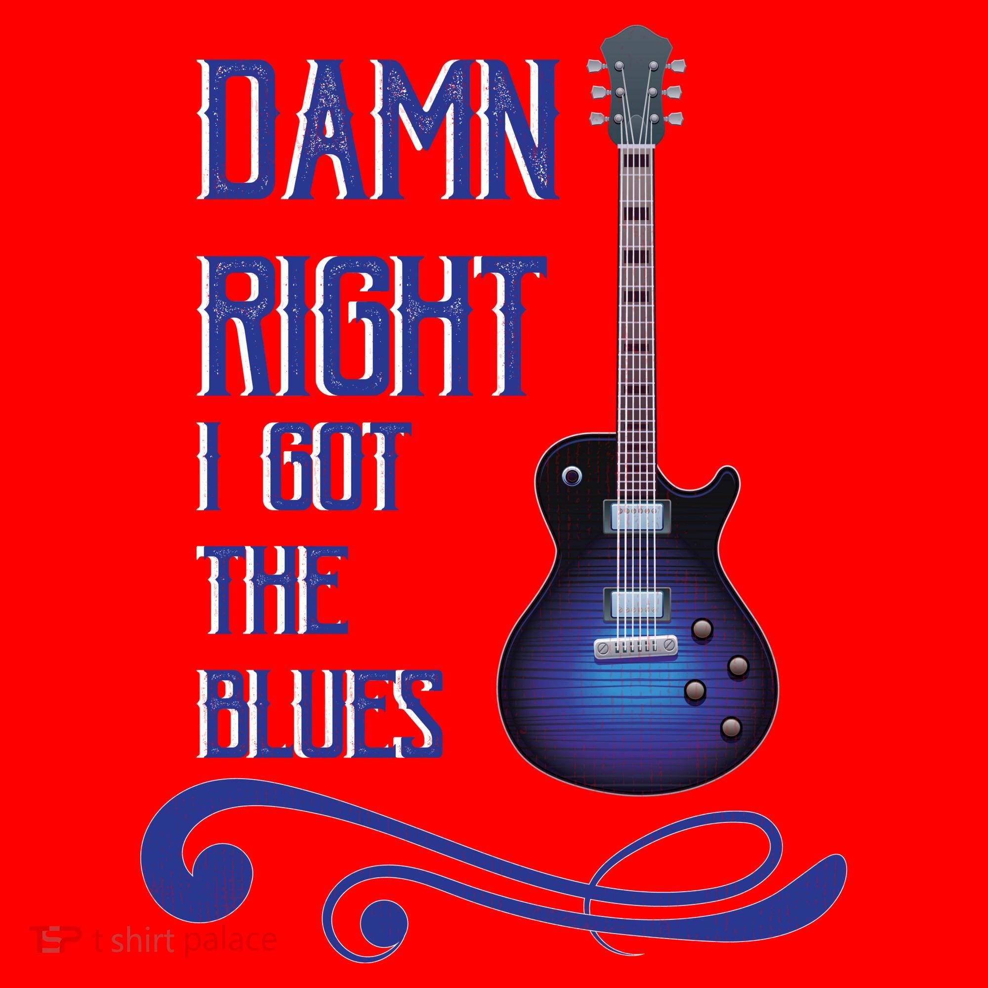 Damn Right I Got The Blues Guitar Santa Hat