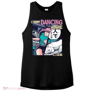 Dancing Alone Anime Ladies PosiCharge Tri-Blend Wicking Tank