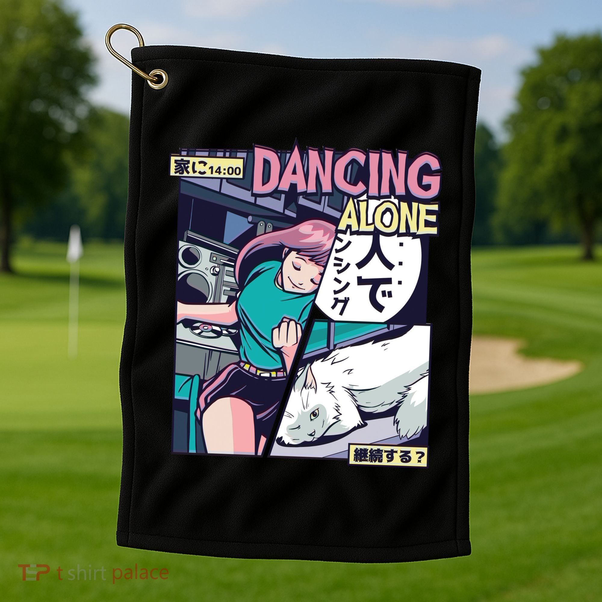 Dancing Alone Anime Golf Towel
