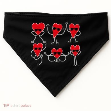 Dancing Hearts Dance Challenge Valentines Day USA-Made Doggie Bandana