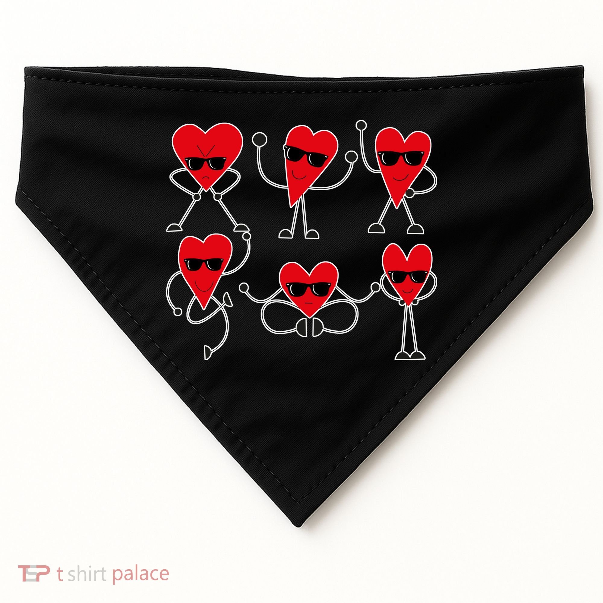 Dancing Hearts Dance Challenge Valentines Day USA-Made Doggie Bandana