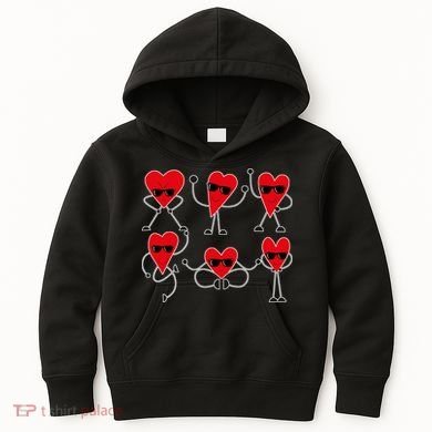Dancing Hearts Dance Challenge Valentines Day Kids Hoodie