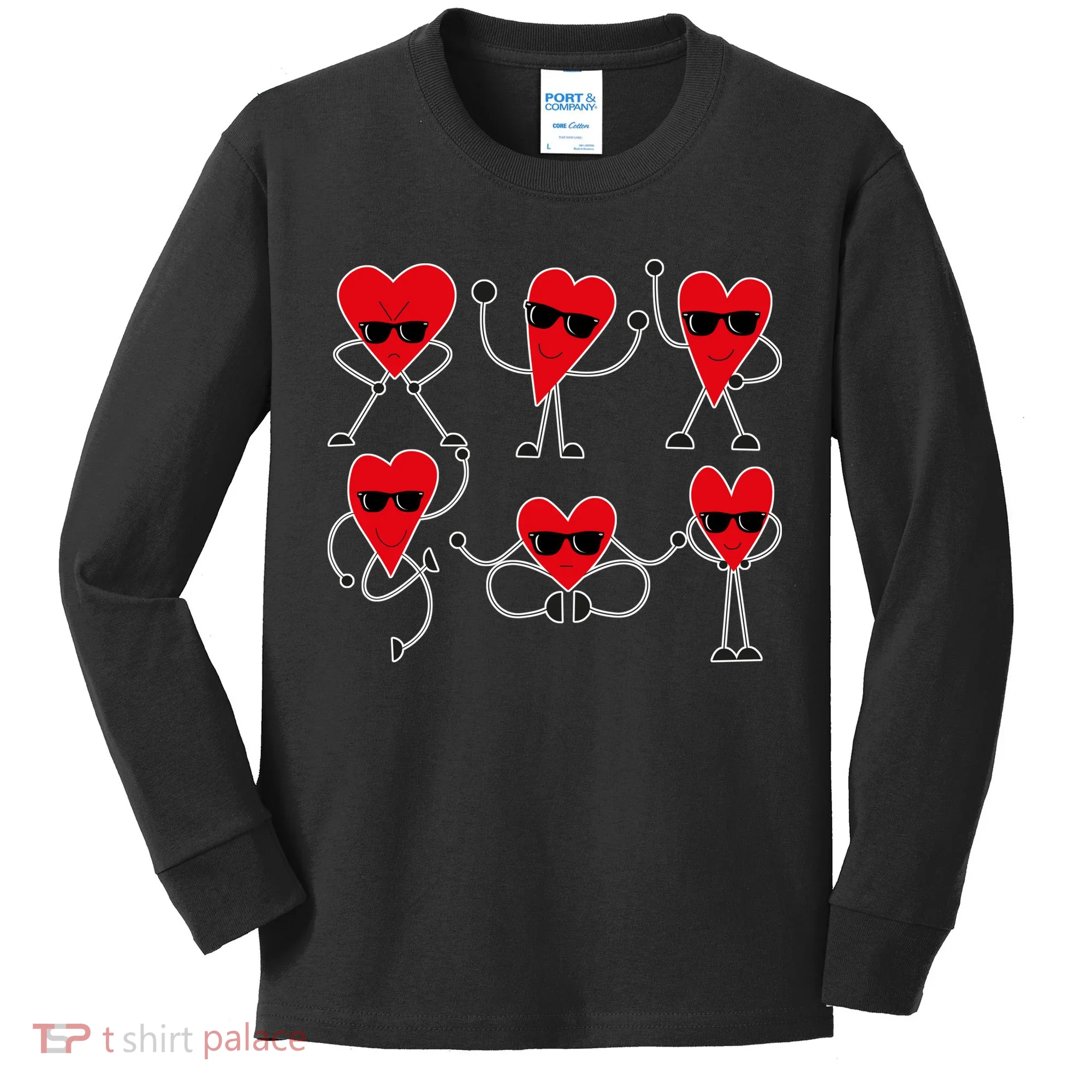 Dancing Hearts Dance Challenge Valentines Day Kids Long Sleeve Shirt