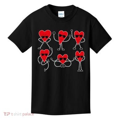 Dancing Hearts Dance Challenge Valentines Day Kids T-Shirt