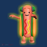 Dancing Hot Dog Funny Filter Meme T-Shirt thumb 7