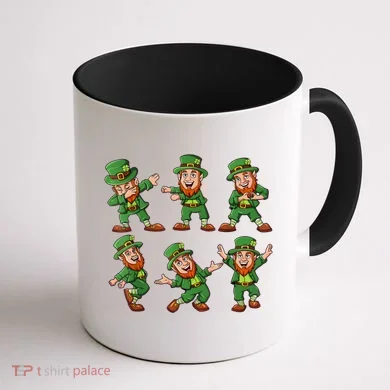 Dancing Leprechaun Dab Coffee Mug back