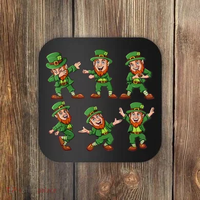 Dancing Leprechaun Dab Coaster