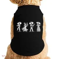 Dancing Mexican Skeletons Playing Music Doggie Tank thumb 0