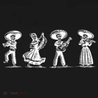 Dancing Mexican Skeletons Playing Music Doggie Tank thumb 4