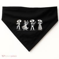 Dancing Mexican Skeletons Playing Music USA-Made Doggie Bandana thumb 0